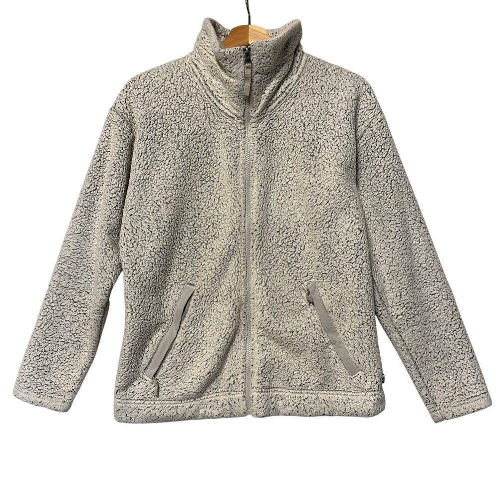 North Face Fleece Full-Zip Teddy Sherpa Sweater Beige Women's Size Medium